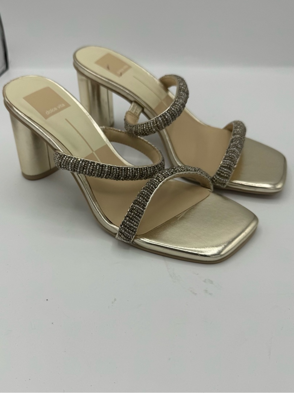 DOLCE VITA nolah heels in gold size 7.5 wedding bridal bridesmaid formal date